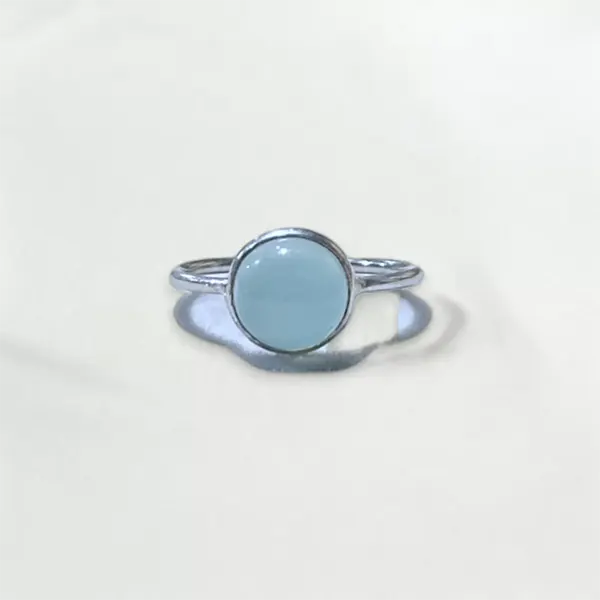 Chalcedony Silver Ring - US Size 8