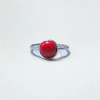 Coral Silver Ring - US Size 8