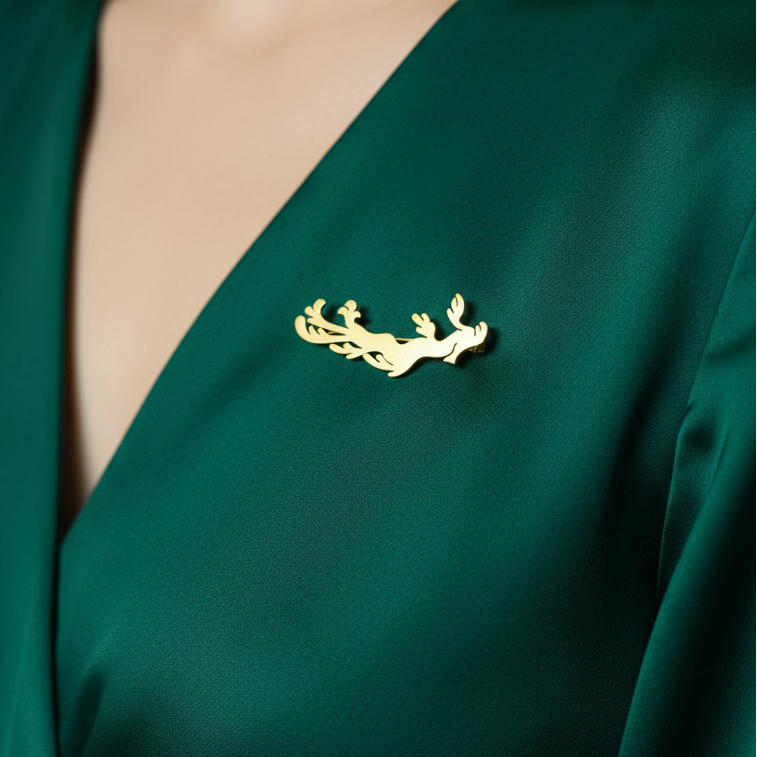 Agni - Handmade Brass Dragon Brooch | Unisex Bold Pin