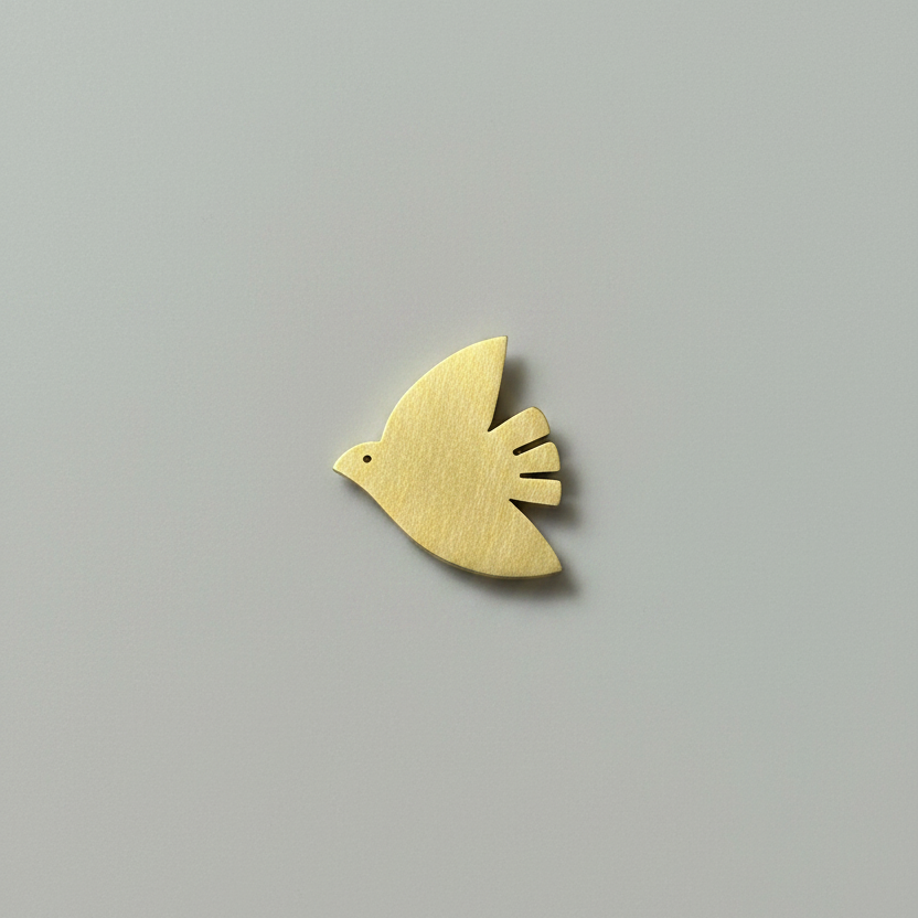 Parwaaz - Handmade Brass Flying Bird Brooch | Unisex Bird Pin