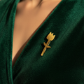Kumudini - Handmade Brass Lily Brooch | Unisex Flower Pin
