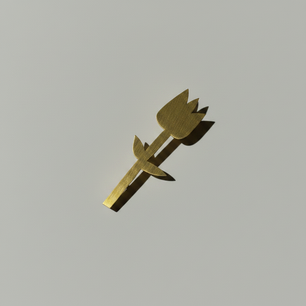Kumudini - Handmade Brass Lily Brooch | Unisex Flower Pin