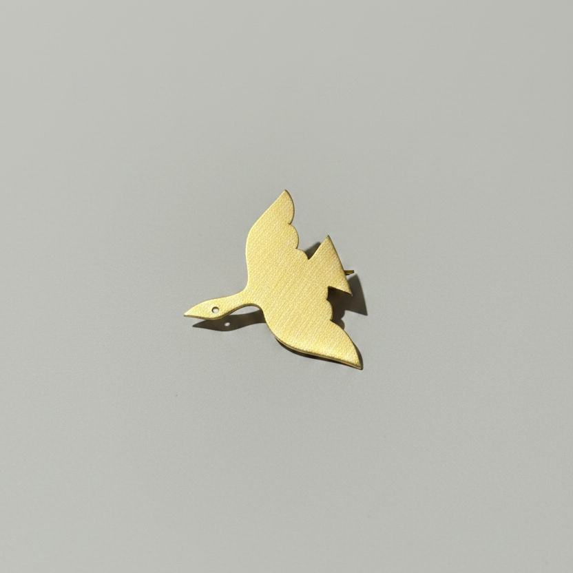 PAKHI - Handmade Brass Parakeet Brooch | Unisex Bird Pin