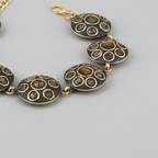 Tiger’s Eye Circle Tibetan Stone Brass Bracelet