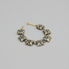 Golden Shell Square Tibetan Stone Brass Bracelet