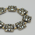 Small Shell Square Tibetan Stone Brass Bracelet