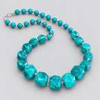 Sea Green Candy Bead Fiber Necklace
