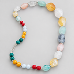 Pastel Multicolour Candy Bead Fiber Necklace