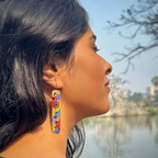 Handpainted Floral Fusion Earrings