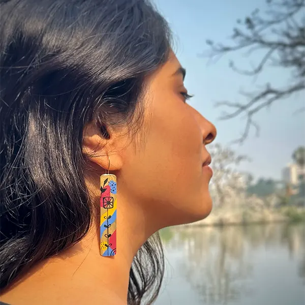 Handpainted Floral Fusion Earrings