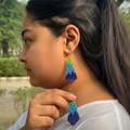 Handpainted Azure Kintsugi Earrings