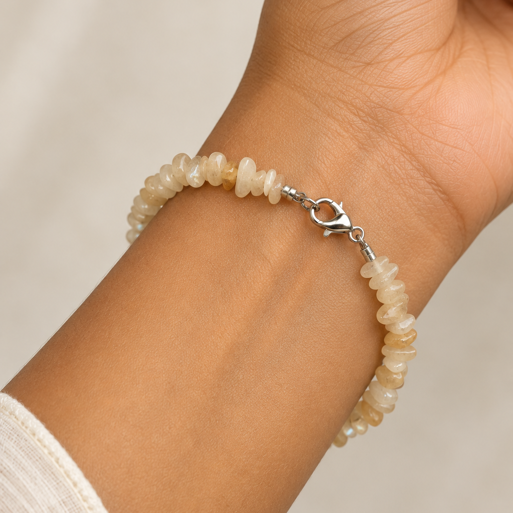 Uncut Stone Bracelet - Off White