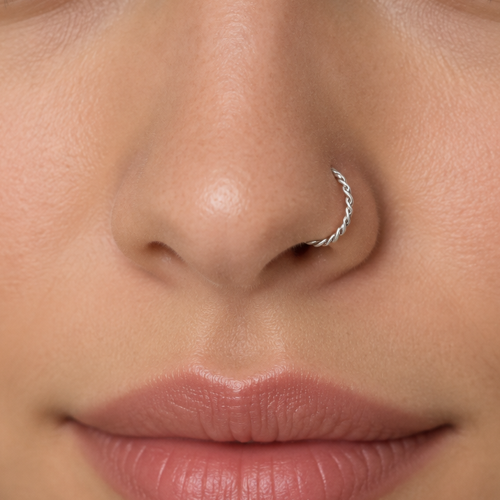Classic Twist 925 Sterling Silver Nose Ring