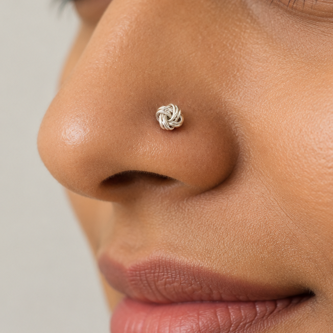 Big Knot 925 Sterling Silver Nose Pin