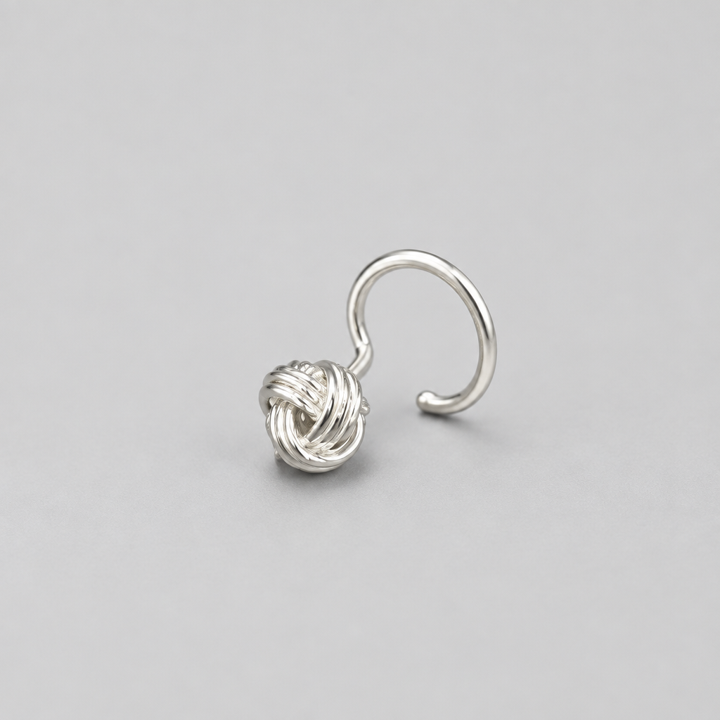 Big Knot 925 Sterling Silver Nose Pin