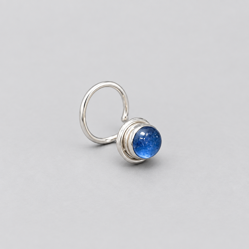 Blue Stone 925 Sterling Silver Nose Pin