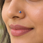 Blue Stone 925 Sterling Silver Nose Pin