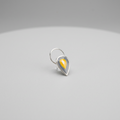 Dusk – Grey and Yellow Teardrop Handpainted 925 Sterling Silver Nose Pin