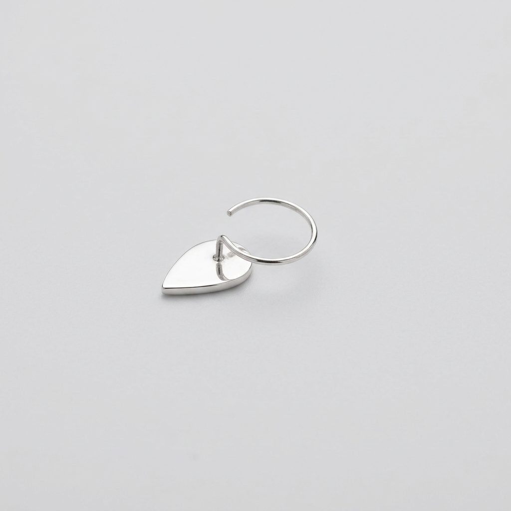 Dusk – Grey and Yellow Teardrop Handpainted 925 Sterling Silver Nose Pin