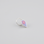 Mauvette – Mauve Teardrop Handpainted Floral 925 Sterling Silver Nose Pin