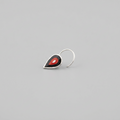 Scarlet Flame – Black and Red Flame Handpainted 925 Sterling Silver Nose Pin