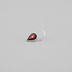 Scarlet Flame – Black and Red Flame Handpainted 925 Sterling Silver Nose Pin