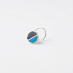 Storm – Blue and Grey Octagon Handpainted 925 Sterling Silver Nose Pin