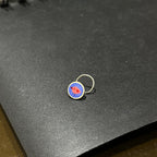 Scarlet – Blue Background with Red Bird Handpainted 925 Sterling Silver Nose Pin
