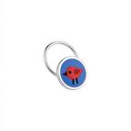 Scarlet – Blue Background with Red Bird Handpainted 925 Sterling Silver Nose Pin