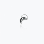 Celestia – Black and Grey Crescent Handpainted 925 Sterling Silver Nose Pin