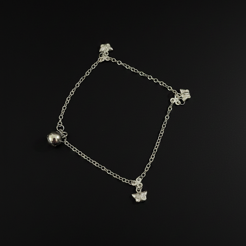 Maya – Butterfly & Bell Chain 925 Sterling Silver Bracelet