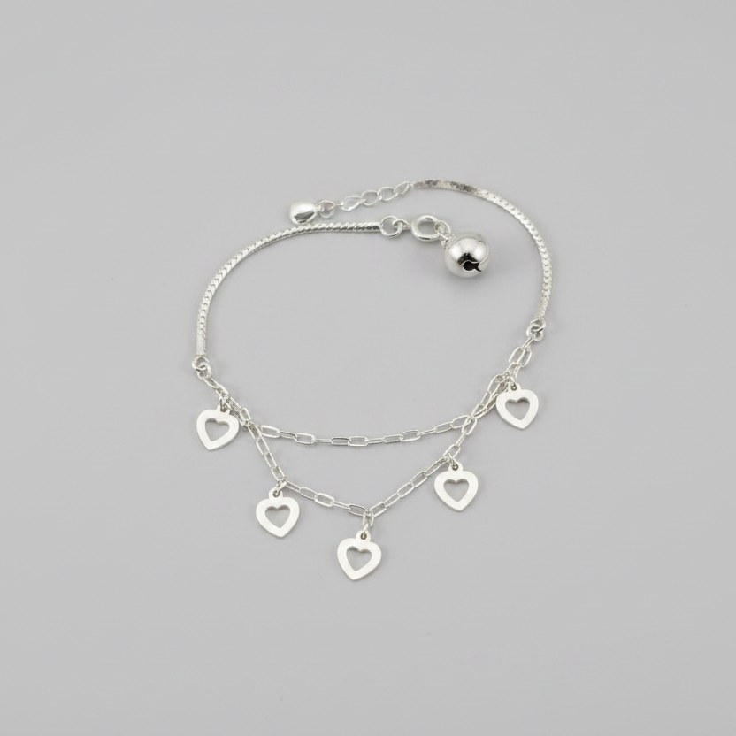 Prema – Heart Charm Chain 925 Sterling Silver Bracelet