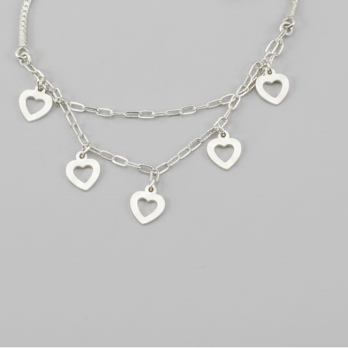Prema – Heart Charm Chain 925 Sterling Silver Bracelet