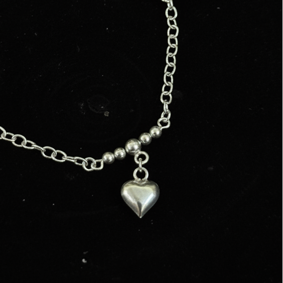 Hriday – Solid Heart Charm 925 Sterling Silver Bracelet