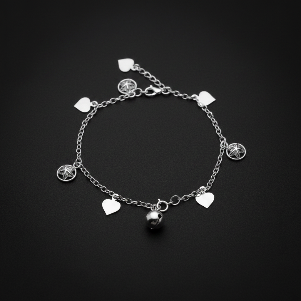 Tara – Heart & Star Charm 925 Sterling Silver Bracelet