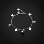 Tara – Heart & Star Charm 925 Sterling Silver Bracelet