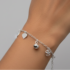 Tara – Heart & Star Charm 925 Sterling Silver Bracelet