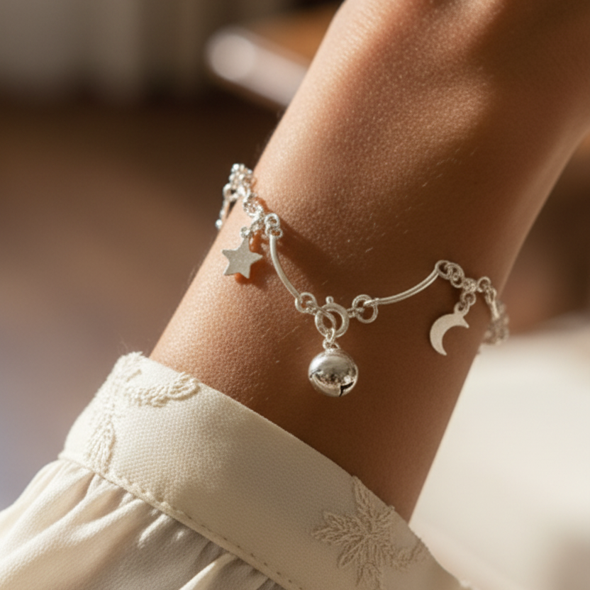 Celeste – Crescent & Star 925 Sterling Silver Bracelet