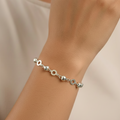 Bindu – Heart & Circle Link Chain 925 Sterling Silver Bracelet