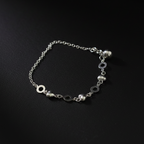 Bindu – Heart & Circle Link Chain 925 Sterling Silver Bracelet