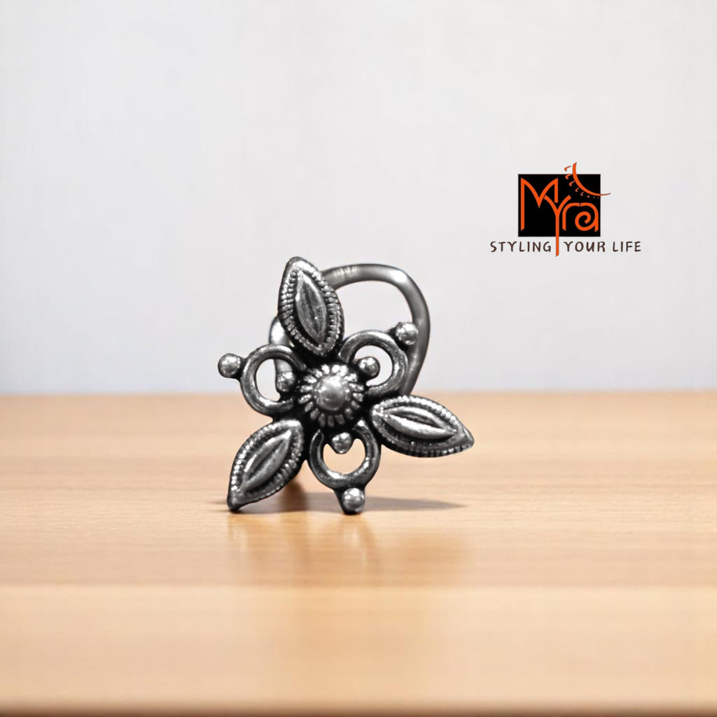Buy pure silver kairavi nosepin online India MYRA