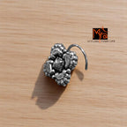 Handcrafted manimala silver nosepin India MYRA