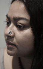 Manimala Oxidised Silver Nosepin 92.5 sterling silver India MYRA