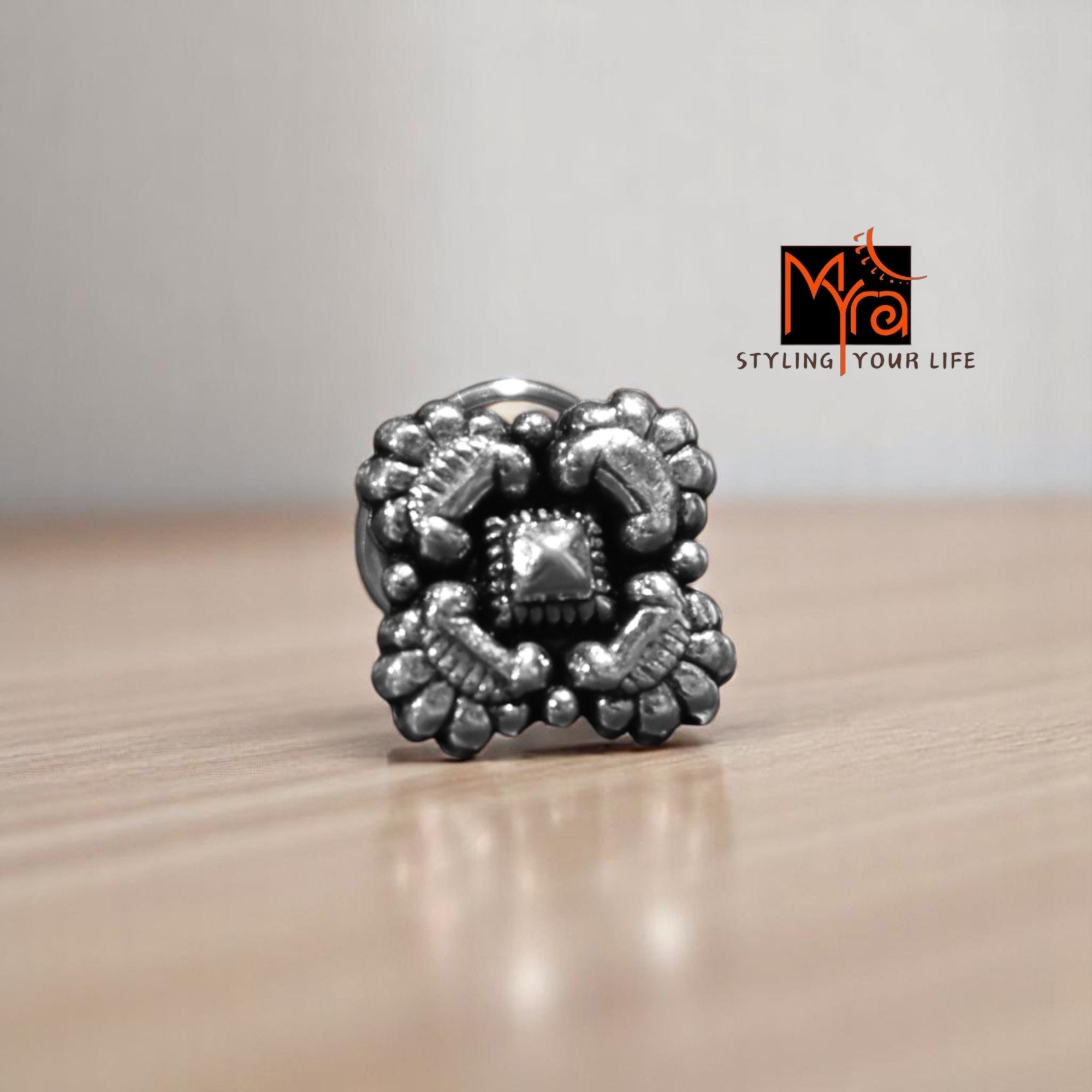 Buy pure silver manimala nosepin online India MYRA
