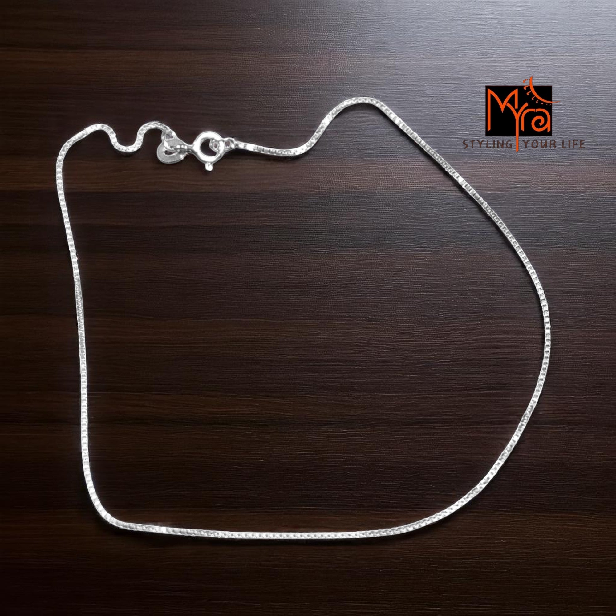 Mirror Cut Silver Anklet