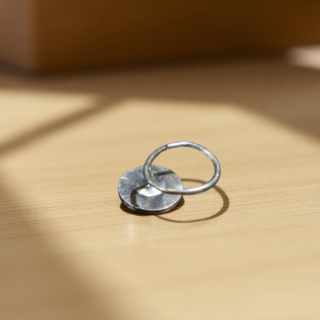 Buy rangbahar circle silver nosepin online India MYRA