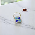 Neelika Square Hand-Painted Silver Nosepin 92.5 sterling silver MYRA