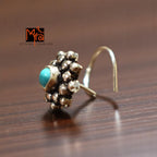 Buy turquoise silver nosepin online India MYRA