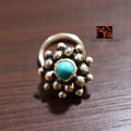 Neelima Turquoise Silver Nosepin 92.5 sterling silver India MYRA