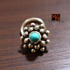 Neelima Turquoise Silver Nosepin 92.5 sterling silver India MYRA